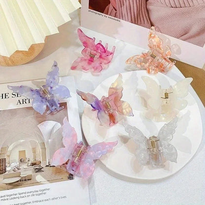 Butterfly Acetate Hair Clip Lightweight Gradient Tie Dye - Smarsty