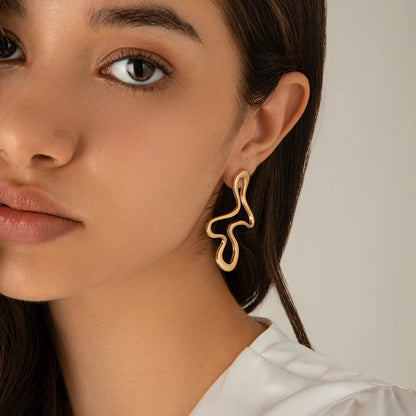 Minimalist Gold Geometric Stud Earrings for Women’s Style - Smarsty