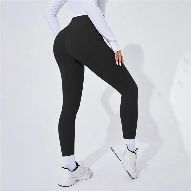 High Waist Yoga Warm Leggins Sports Tights Thermal Woman Running Pants Sexy Butt Lifting Leggings Push Up Panties Gym Fitness - Smarsty