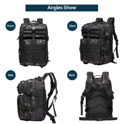 25L/50L Sturdy Nylon Waterproof Tactical Sports Trekking Fishing Hunting Camping Hiking Bag Backpack Outdoor Rucksacks - Smarsty