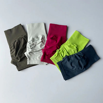 Peach Hip Lifting Sports Shorts Women High Waist and Waist Tightening Slimming Running Hip Speed Drying Three Point Tight Pants - Smarsty