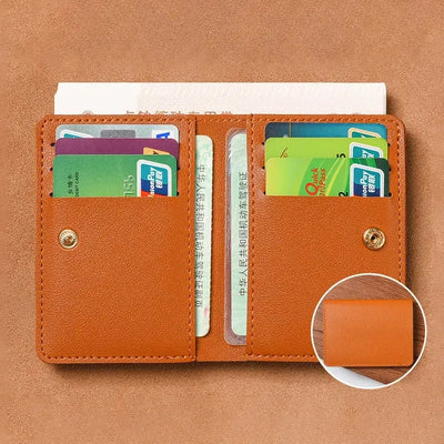 Classic Designer PU Leather Small Wallet for Men Short Simple Women's Purse Fashion Ultra Thin Credit Card Bag Coin Purse - Smarsty