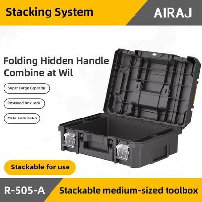 AIRAJ MultiFunctional Tier Stackable Rolling Plastic Portable Folding Tool Storage Box , Suitable for Garage Storage