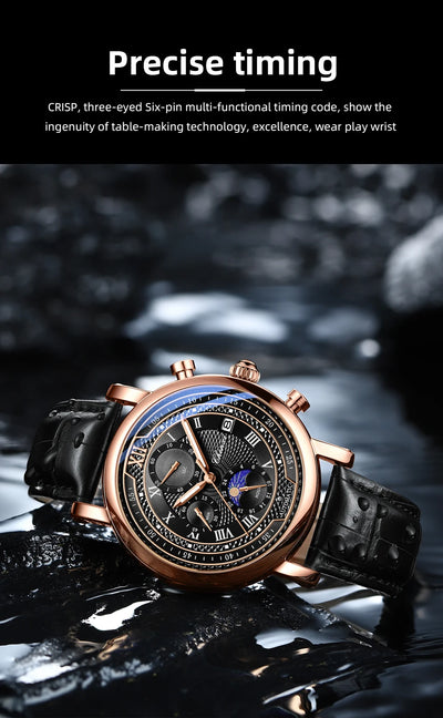 Chenxi Leather Chronograph Quartz Watch for Men - Smarsty
