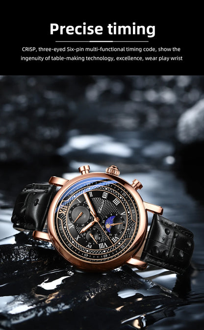 Chenxi Leather Chronograph Quartz Watch for Men - Smarsty
