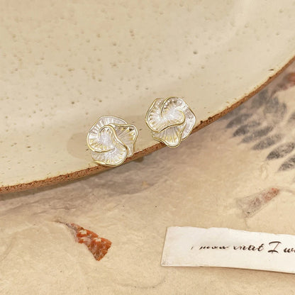Delicate Camellia Stud Earrings For Women Floral Gift - Smarsty