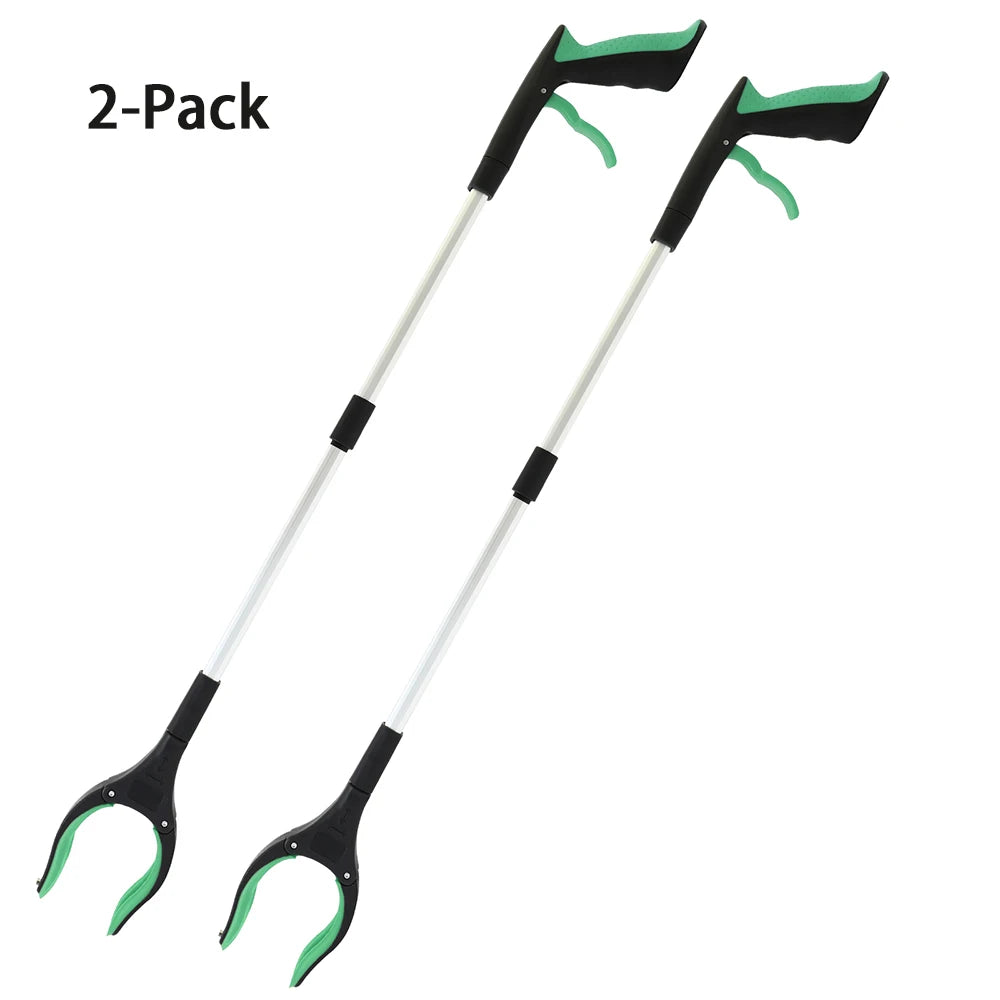 2-Pack Foldable Garbage Clip Litter Reachers Pickers Gripper Extender Hand Tools Environmental Sanitation Garbage Collector