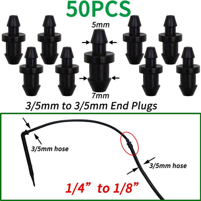 Oasis 50PCS Plastic Barbed Tee Connectors for Drip Irrigation - Smarsty