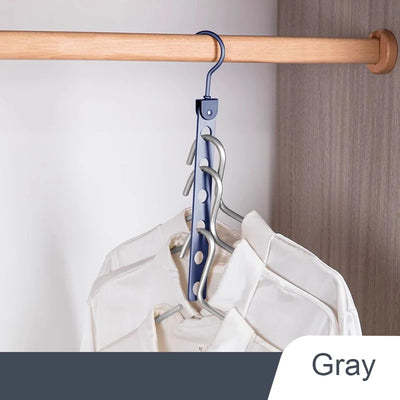 8 Holes Storage Rack for Clothes Hanger Organizer Foldable Rotatable Magic Metal Hangers Storage Rack Wardrobe Space Saver Hook by Smarsty