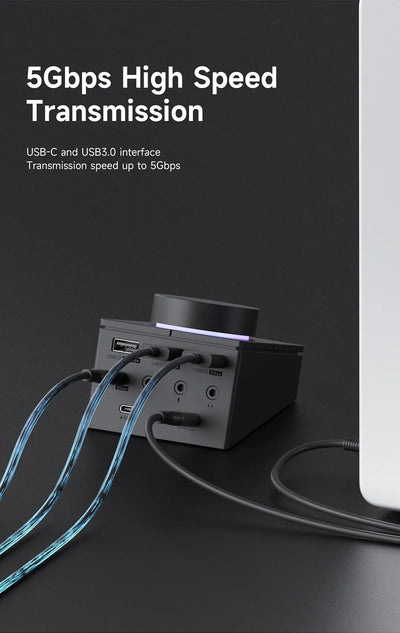 USB C Hub Docking Station Shortcut Buttons Volume Control - Smarsty