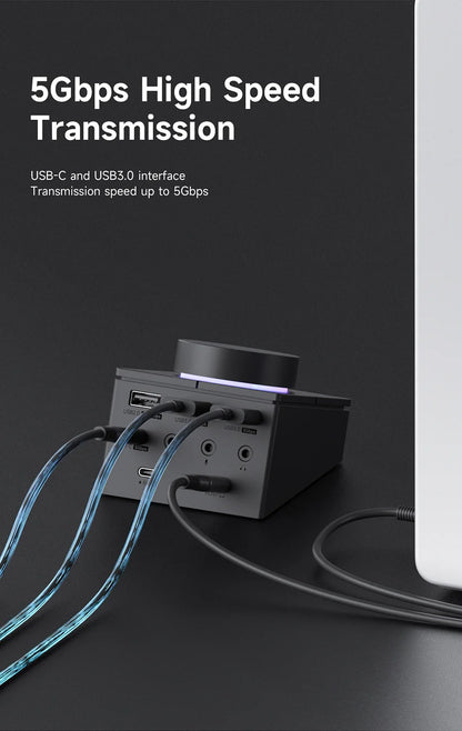 USB C Hub Docking Station Shortcut Buttons Volume Control