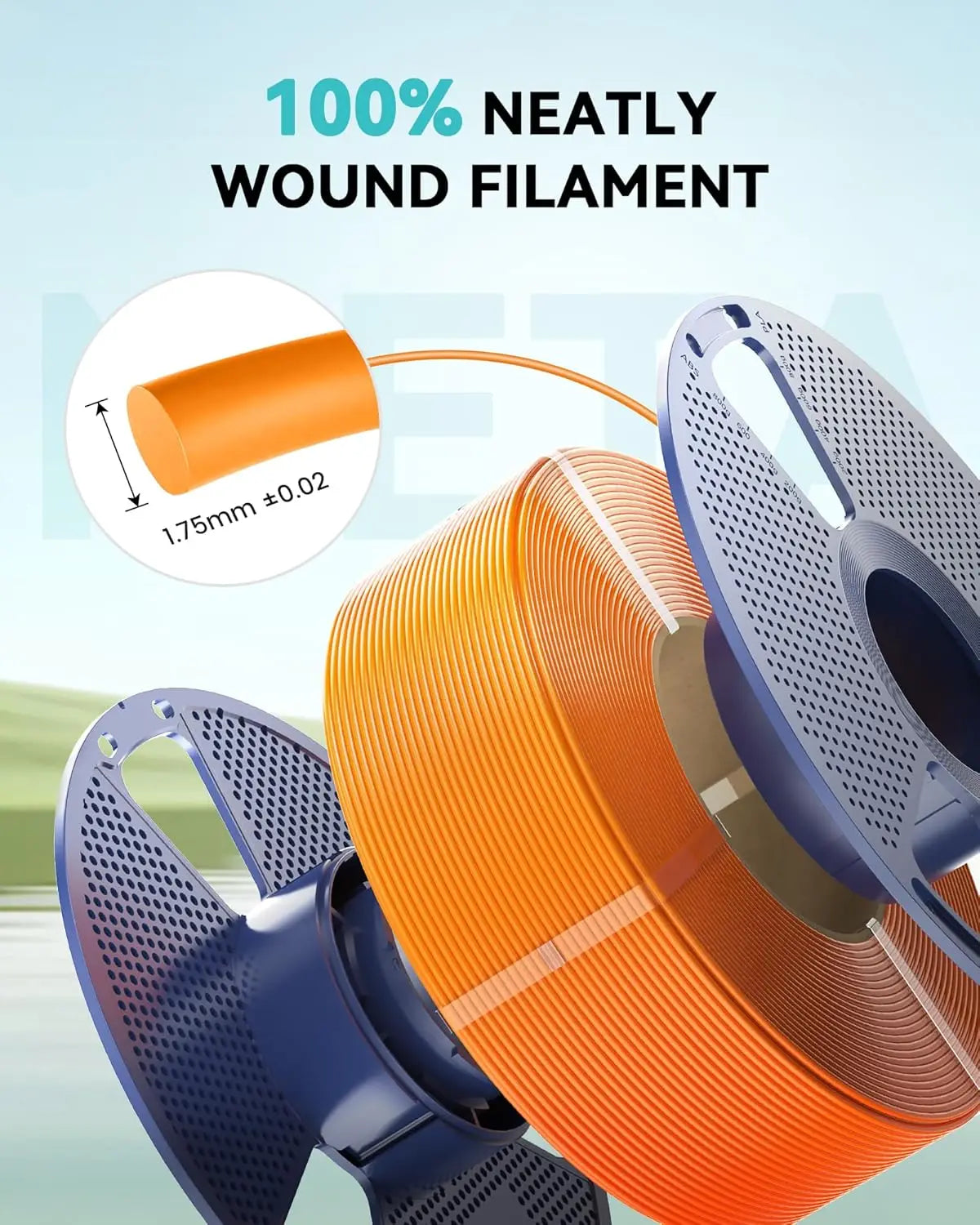 SUNLU PLA Meta 3D Printer Filament  4KG 1KG/Roll 175MM Tolerances +/-0.02MM Filament Fast Shipping 2-7 Days