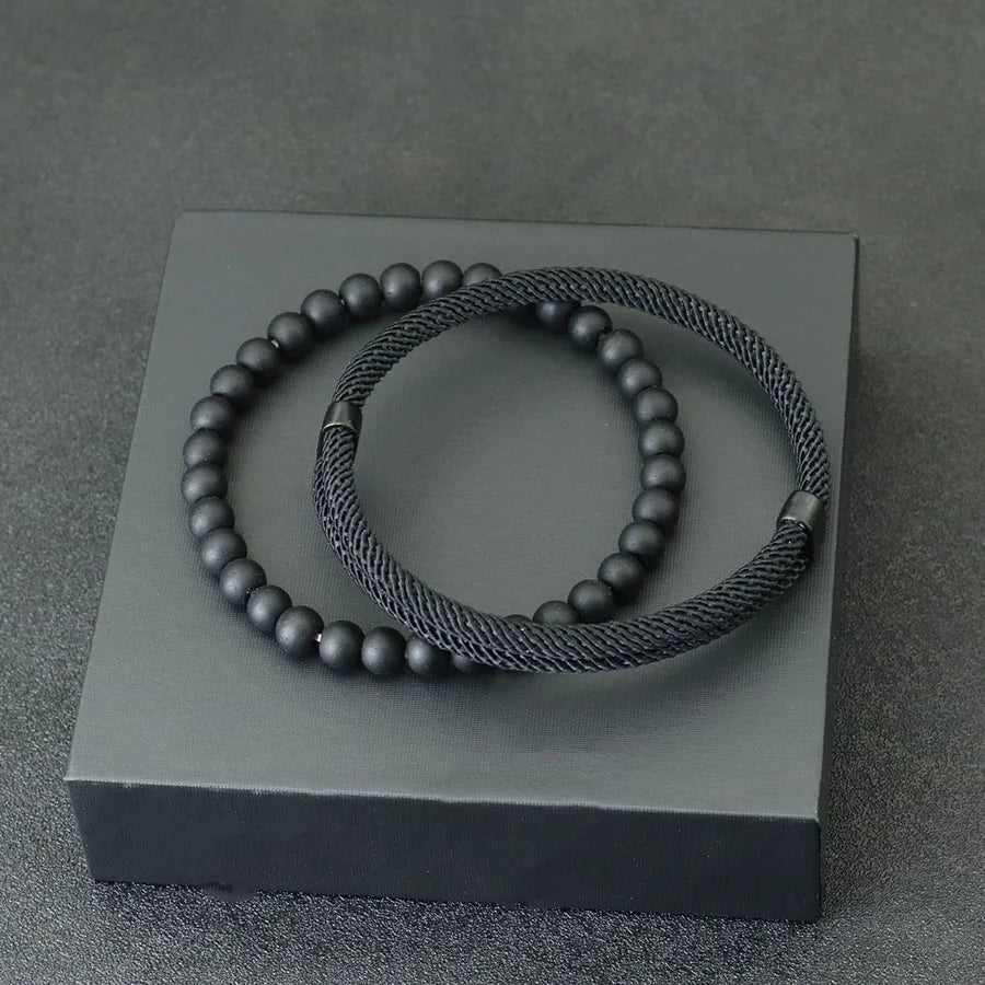 Fashion Men's Adjustable Bracelet Set for Lucky Charm - Smarsty
