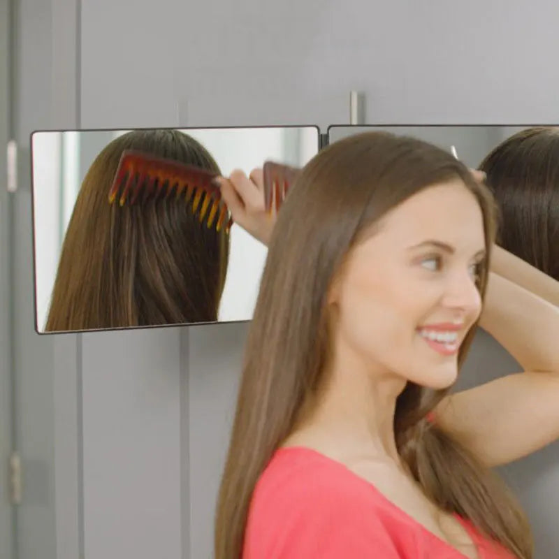 Trifold LED Makeup Mirror with Adjustable Height - Smarsty