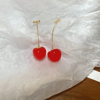 Delicate Sweet Red Cherry Drop Earrings for Women Fashion - Smarsty