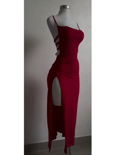 2024 explosive new dress summer high sensibility halter strap Spice Girl bag hip dress - Smarsty