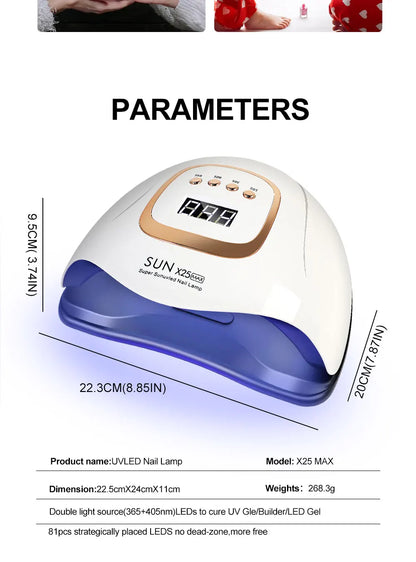 81LED UV Nail Lamp with Timers and Auto Sensor - Smarsty