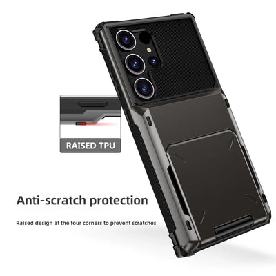 Phone Case for Samsung Galaxy S24 S23 FE S25 S26 Ultra S22 S21 Plus A17 A16 A06 A15 A25 A35 A55 Wallet with Card Holder Cover