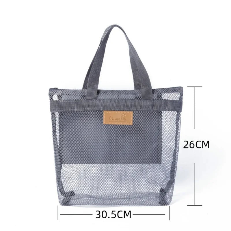 Mesh Makeup Toiletry Storage Bags Handbags Portable Travel Washing Body Shower Tools Organizer Hanging Cosmetic Organizer Pouch - Smarsty