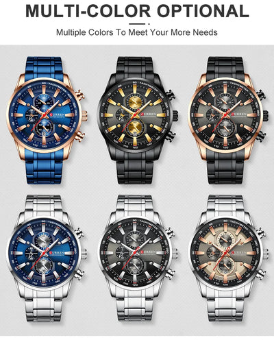Luxury CURREN Quartz Men’s Watch Waterproof Sport Chronograph - Smarsty