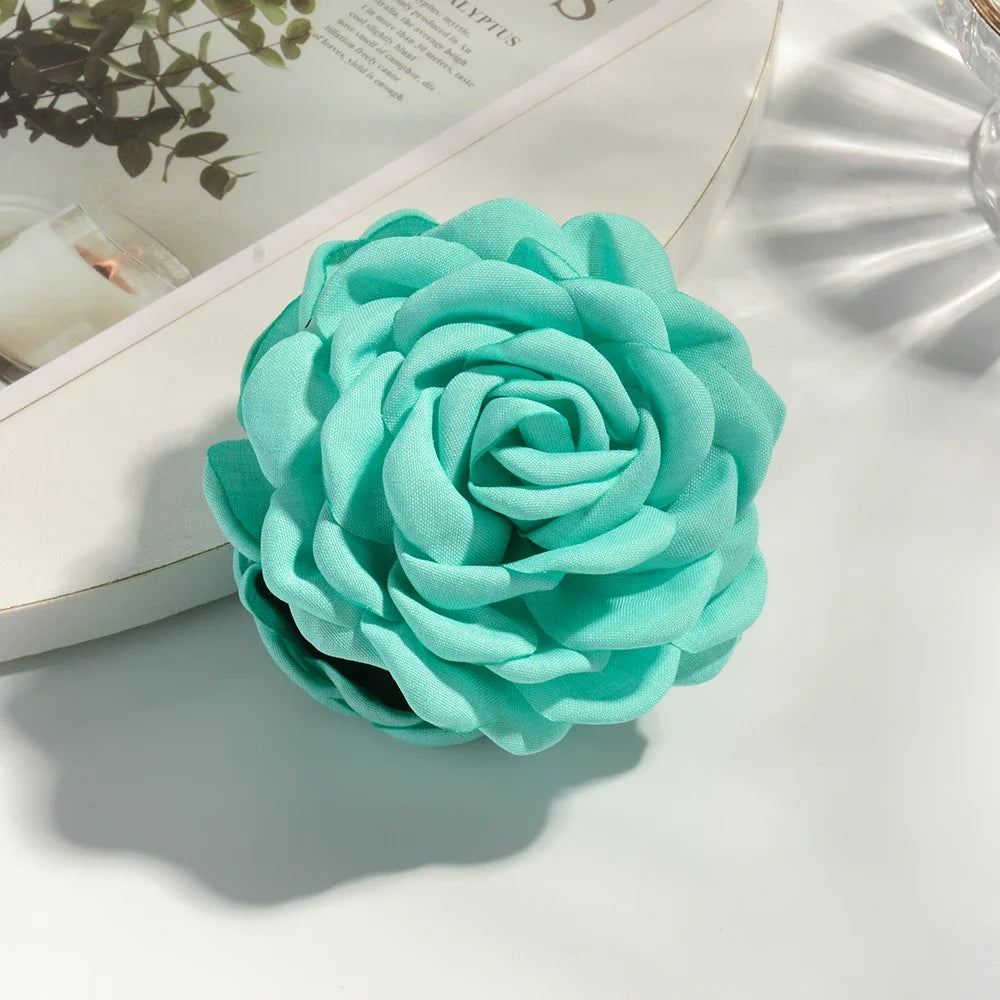 16 Color Rose Flower Hair Claw Clips Medium Secure Grip - Smarsty