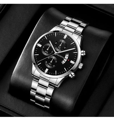 Luxury Silver Stainless Steel Quartz Watch for Men - Smarsty