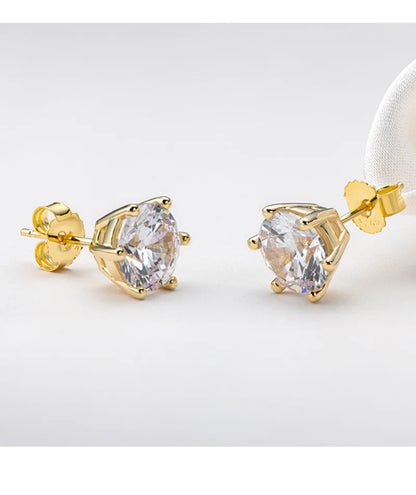 Moissanite Stud Earrings 0.5-2ct 18K Gold Plated Luxury - Smarsty