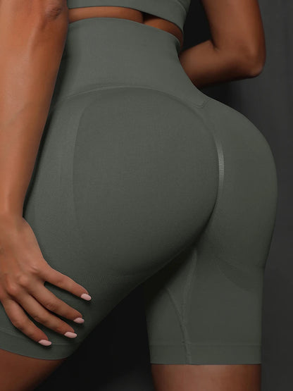 Yoga Shorts Women Sports Shorts Seamless Gym Workout Shorts High Waist Push Up Fitness Sports Shorts Cycling Shorts - Smarsty