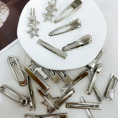 24 Pcs Silver Metal Hairpins for Fashionable Women - Smarsty