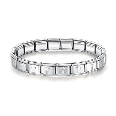 Italian Charm Stainless Steel Elastic Link Bracelet - Smarsty