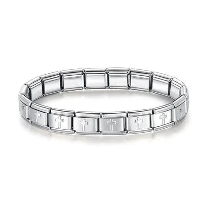 Italian Charm Stainless Steel Elastic Link Bracelet - Smarsty
