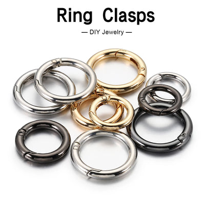6Pcs/lot Metal Spring Gate O Ring Bag Buckle Metal Clasps Carabiner Snap Hook Spring Keyring DIY Bag Luggage Jewelry Accessories - Smarsty