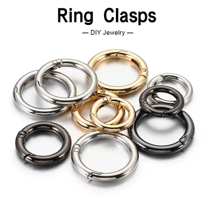 6Pcs/lot Metal Spring Gate O Ring Bag Buckle Metal Clasps Carabiner Snap Hook Spring Keyring DIY Bag Luggage Jewelry Accessories