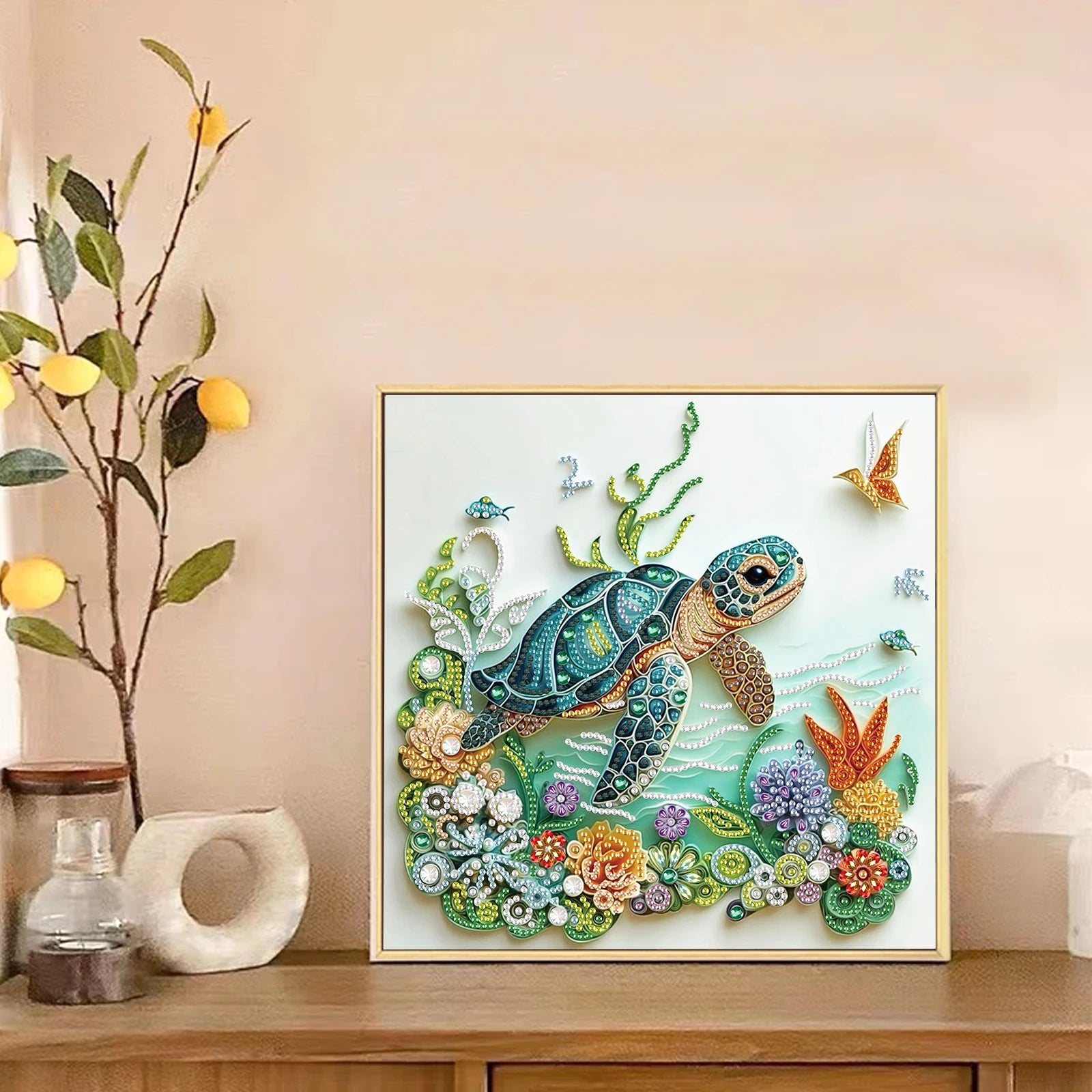 DIY Turtle and Flower 5D Diamond Art Kit for Beginners - Smarsty