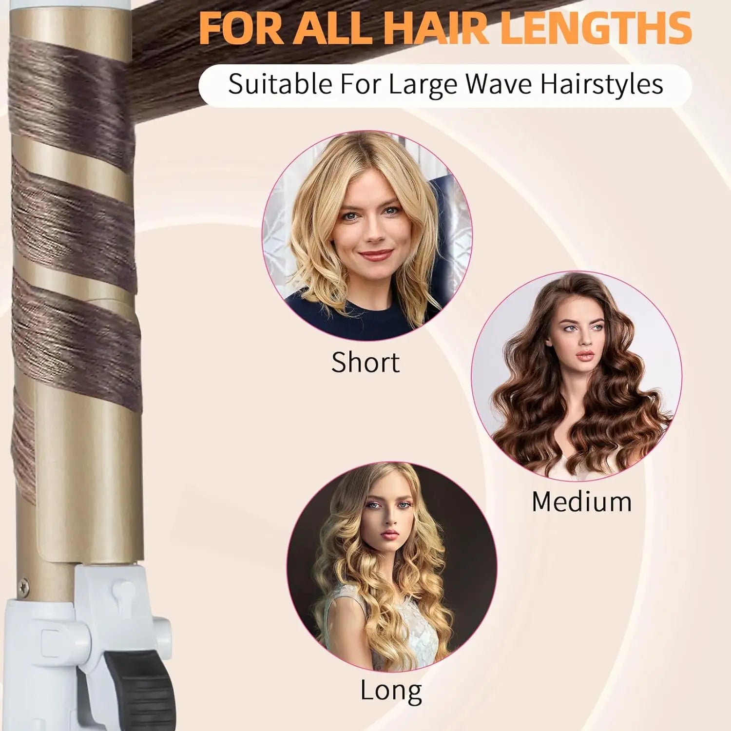 Automatic 28mm Hair Curling Wand for Professional Waves - Smarsty