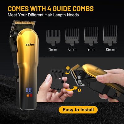 Sejoy Electric Hair Trimmer Cordless Professional Rechargeable Shaver Hair Cutting Machine for Men Hair Clipper Barber Shop
