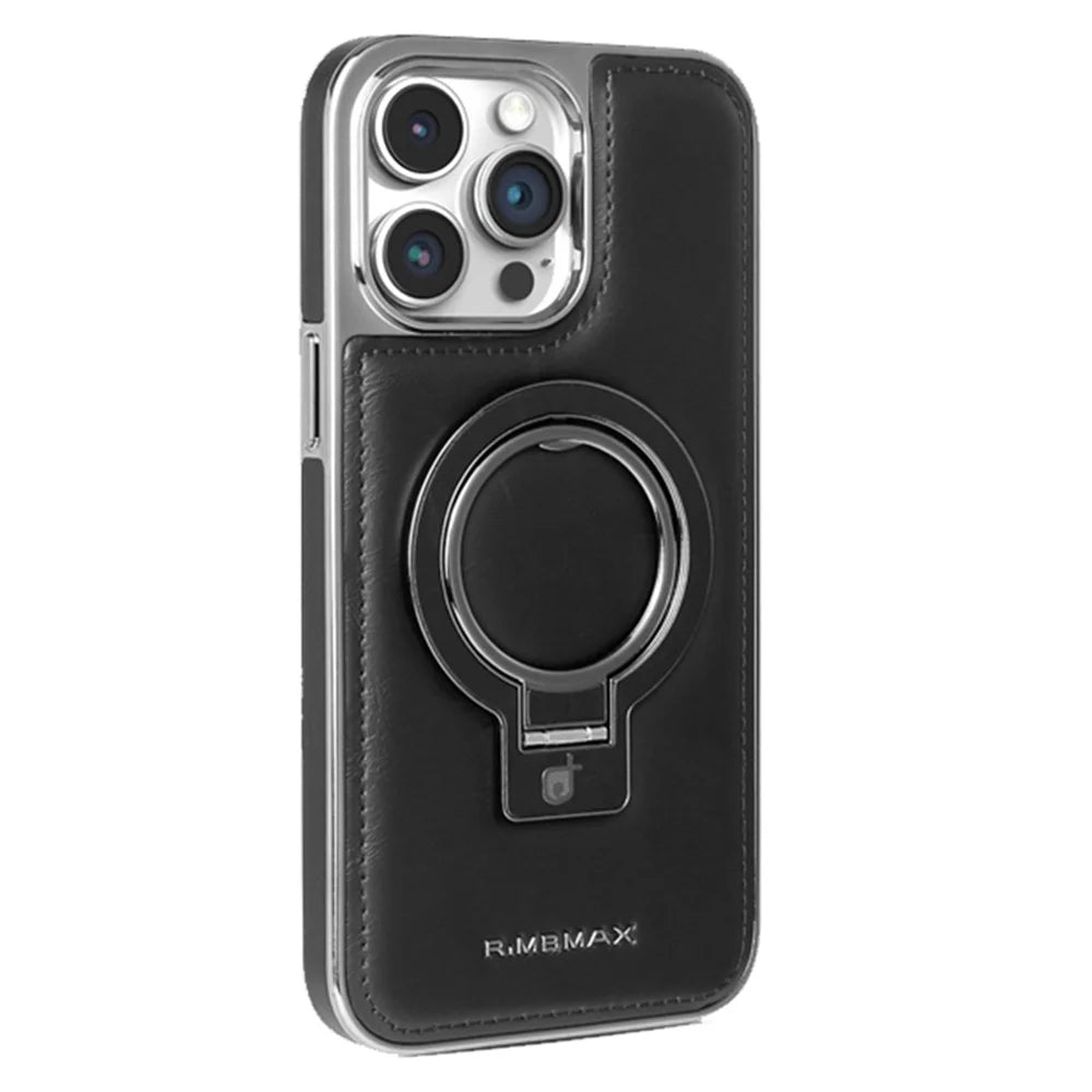 Luxury PU Leather Magnetic Stand Phone Case For iPhone 17 16 15 14 13 12 Pro Max for Magsafe Wireless Charging Shockproof Cover