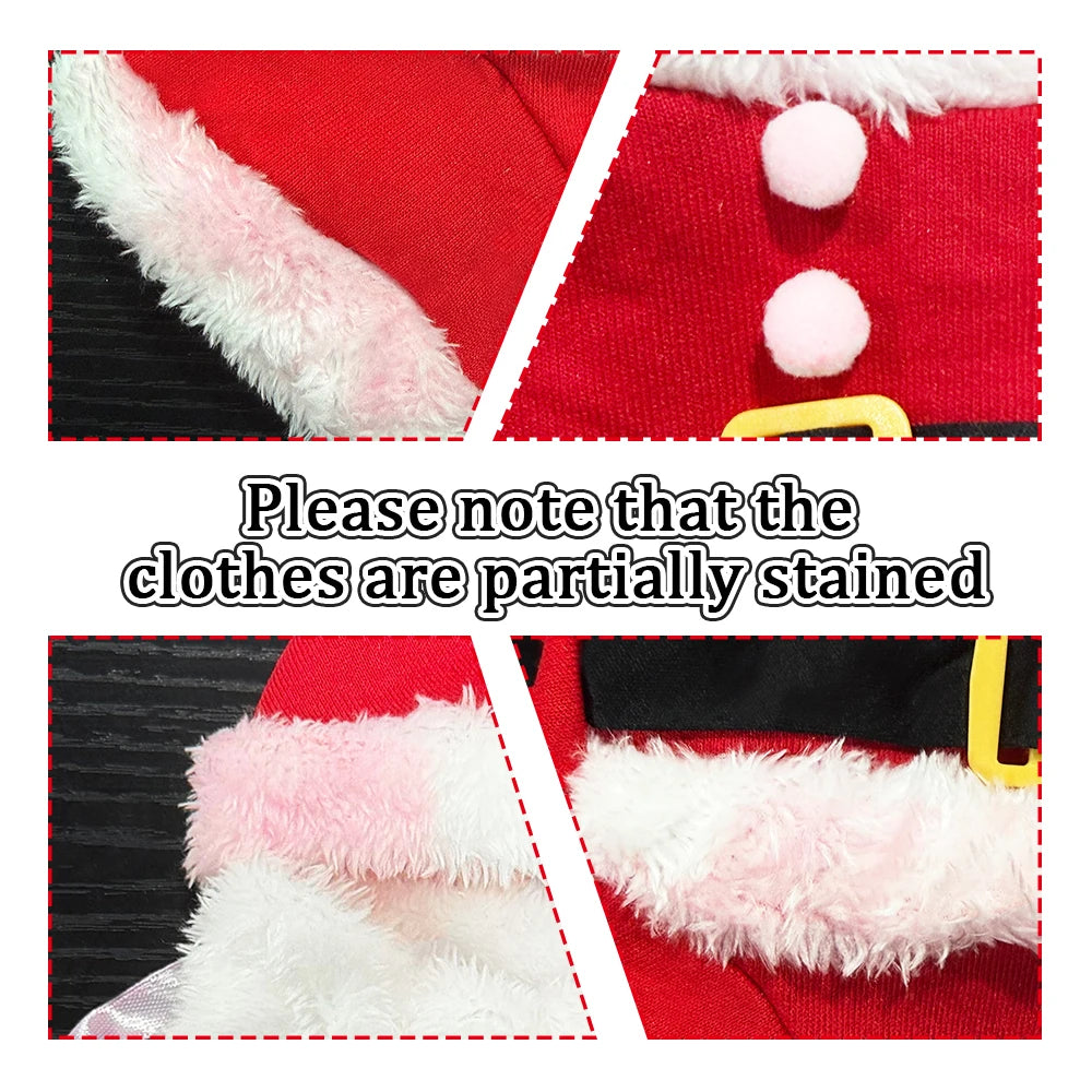 Christmas Pet Costumes Cute Kitten Santa Claus Clothes For Small Medium Dogs Cats Holiday Party Dress Up Apparel Sphynx Outfits - Smarsty