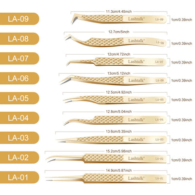 Precision Fiber Tip Eyelash Extension Tweezers with Diamond Grip - Smarsty
