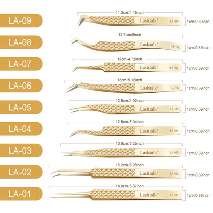 Precision Fiber Tip Eyelash Extension Tweezers with Diamond Grip - Smarsty