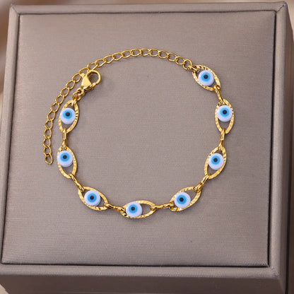 Gothic Rainbow Evil Eye Bracelet for Women - Smarsty