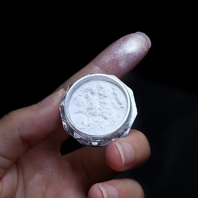Aurora Pearl White Nail Glitter Powder for Stunning Designs - Smarsty