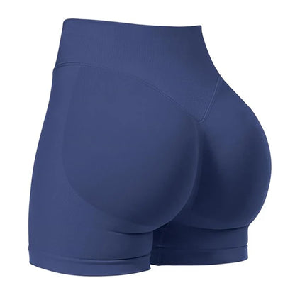 4.5''Shorts Seamless Low Ribbed Waistband Gym Shorts Scrunch Bum Yoga Shorts Booty High Stretch Running Bike Shorts - Smarsty