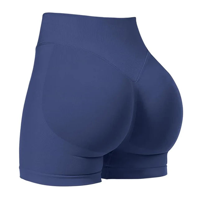 4.5''Shorts Seamless Low Ribbed Waistband Gym Shorts Scrunch Bum Yoga Shorts Booty High Stretch Running Bike Shorts - Smarsty