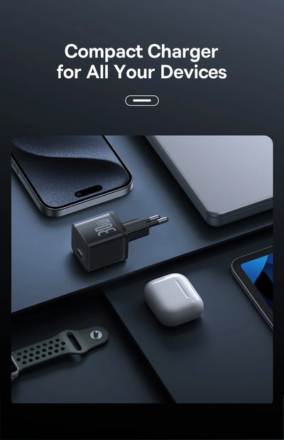 GaN USB C Charger 30W Fast PD PPS CompatibleWith IPhone - Smarsty