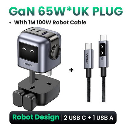 65W GaN Charger With PD3.0 PPS Fast Charge Compact Travel - Smarsty
