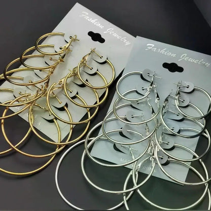 Big Circle Hoop Earrings Set for Women - Smarsty