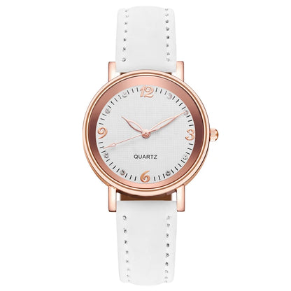 Fashion Arabic Dial Women's Quartz Watch with Leather Band - Smarsty