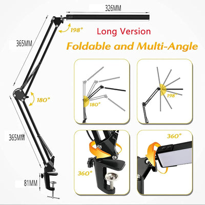 LED Desk Lamp with Clamp and Dimmable Light - Smarsty