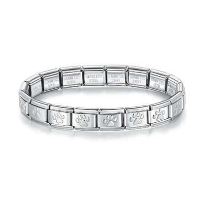 Italian Charm Stainless Steel Elastic Link Bracelet - Smarsty